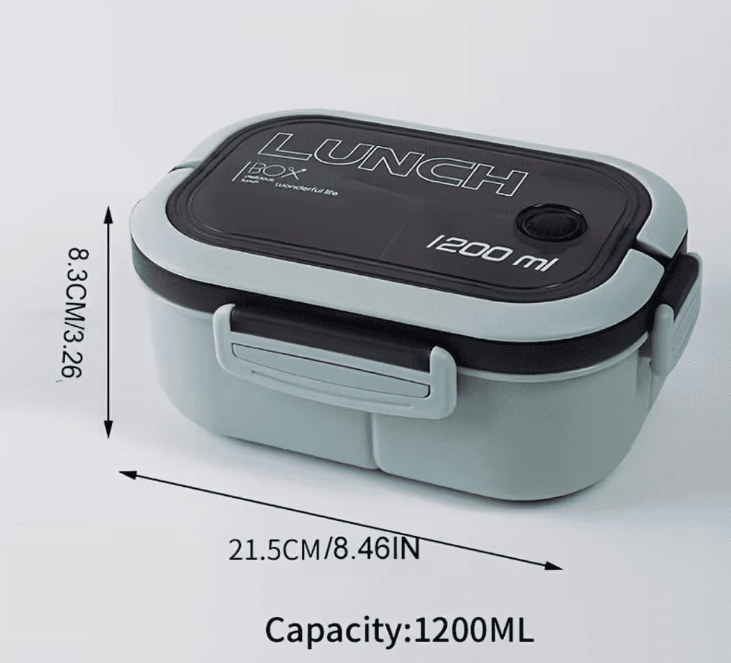 Dvojposchodový uzatvárateľný box na jedlo 1200 ml zelený
