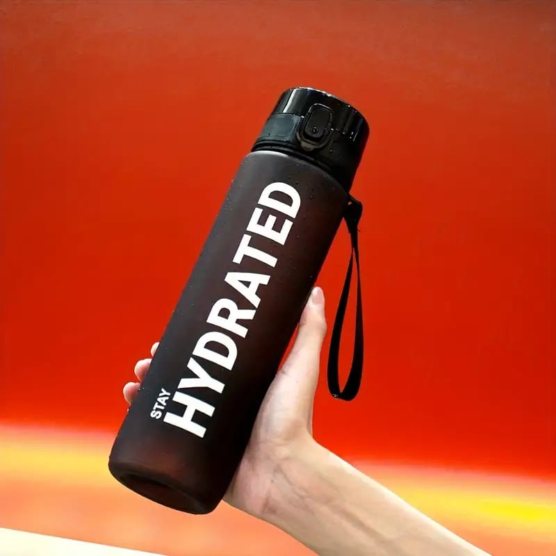 Športová fľaša na vodu 1000 ml, čierna