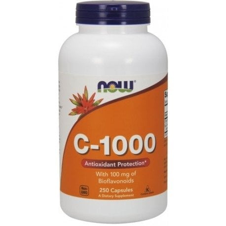 NOW Foods Vitamín C-1000 s bioflavonoidmi (100 mg) 250 vegánskych kapsúl