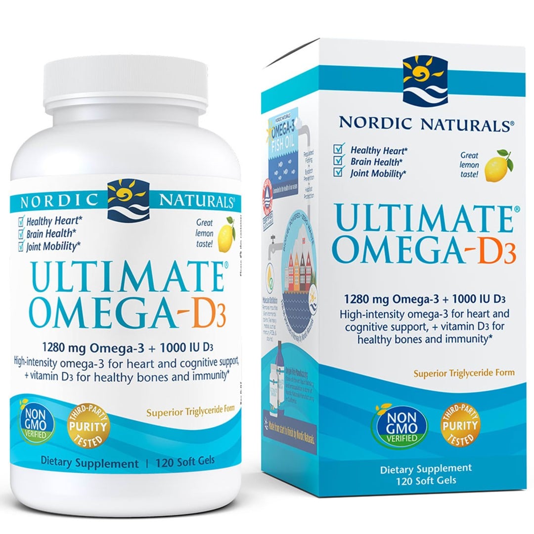 Nordic Naturals Ultimate Omega s vitamínom D3 120 mäkkých kapsúl, citrón