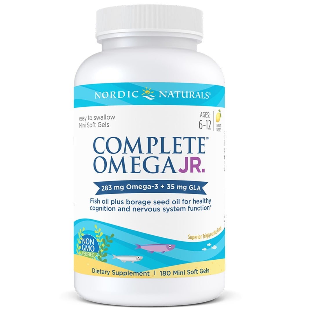 Nordic Naturals Complete Omega Junior 283 mg + GLA 35 mg, 180 mäkkých kapsúl, citrón