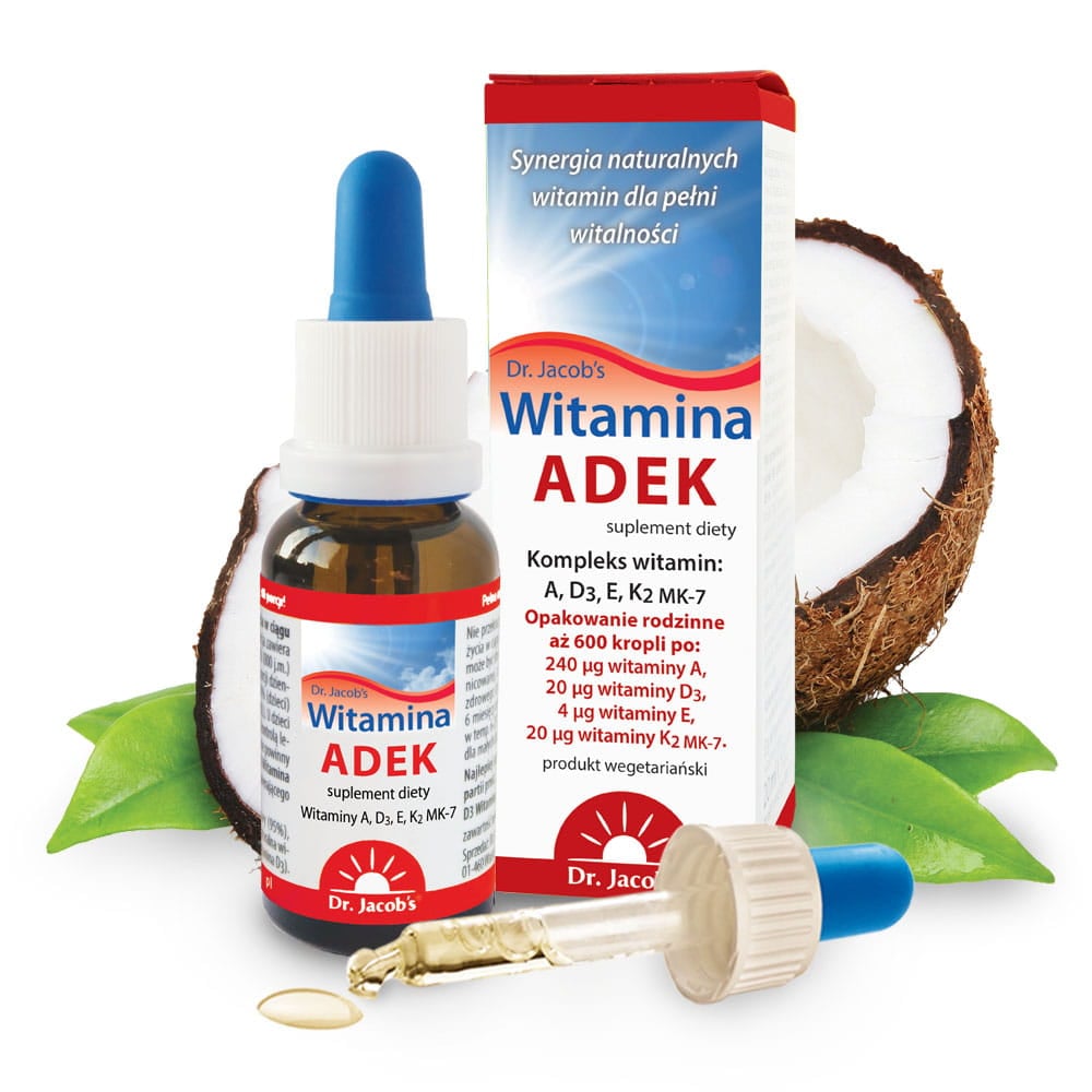 Dr. Jacob's ADEK vitamín A D3 E K2 MK-7 v kapkách 20 ml