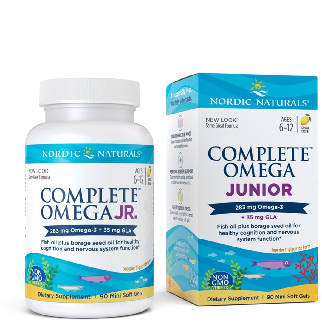 Nordic Naturals Complete Omega Junior 283 mg + GLA 35 mg, 90 mäkkých kapsúl, citrón