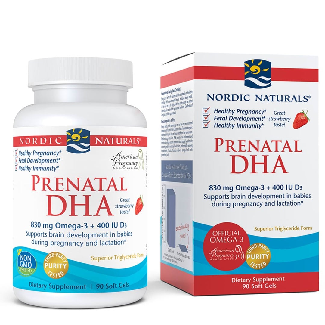 Nordic Naturals Prenatal DHA s vitamínom D3 pre tehotné 90 mäkkých kapsúl, jahoda