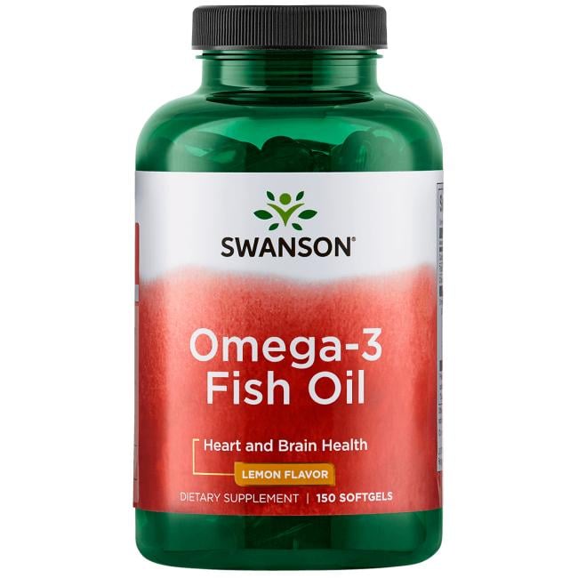 Swanson Omega-3 kyseliny 150 kapslí s citronovou příchutí
