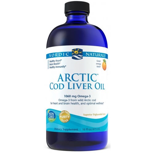 Nordic Naturals Arctic Cod Liver Oil 1060 mg tekutý, pomarančová príchuť, 473 ml