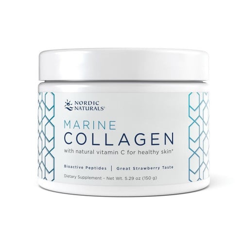 Nordic Naturals Marine Collagen morský kolagén s bioaktívnymi peptidmi v prášku 150 g, jahoda
