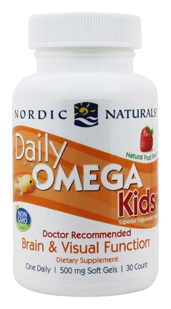 Nordic Naturals Daily Omega Kids Omega 3 pre deti 30 mäkkých kapsúl, jahodová príchuť
