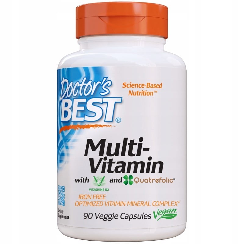 Doctor's Best MultiVitamin s kyselinou listovou Quatrefolic® 90 vegánskych kapsúl