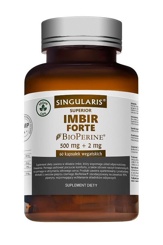 Singularis Zázvor Forte BioPerine 500 mg + 2 mg 60 vegánskych kapsúl