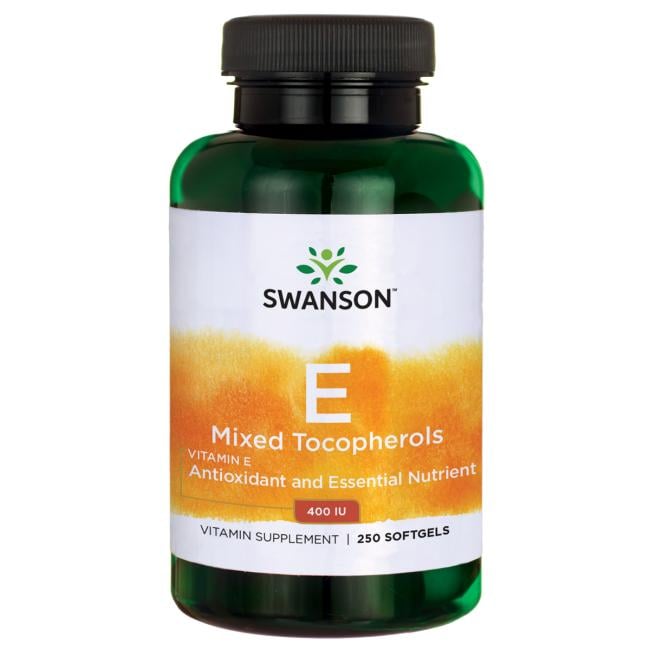 Swanson Vitamín E zmes tokoferolov 400 IU 250 mäkkých kapsúl