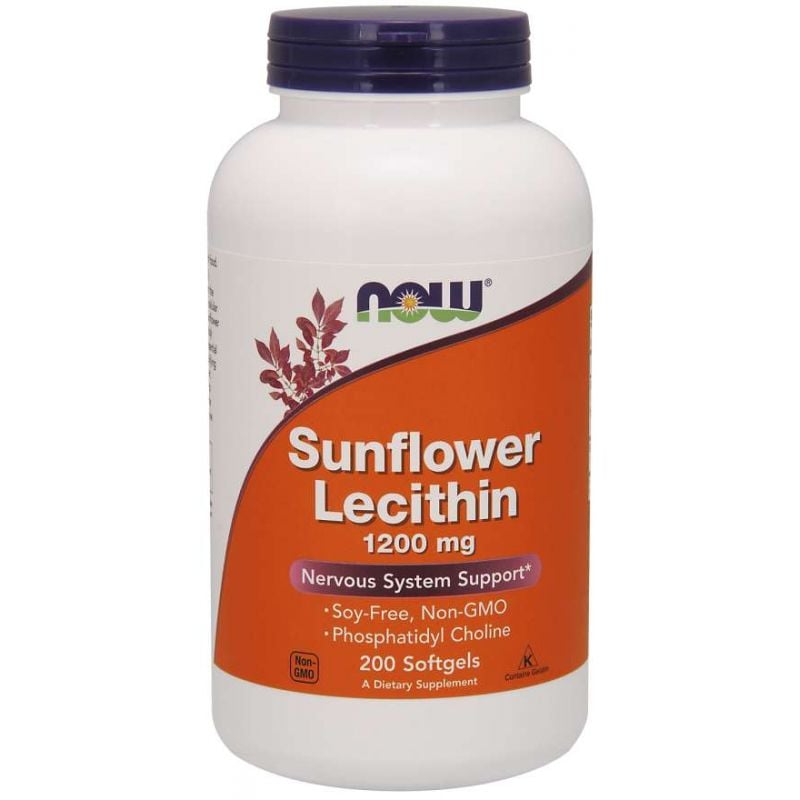 Now Foods Sunflower Lecithin slnečnicový lecitín 1200 mg 200 kapsúl