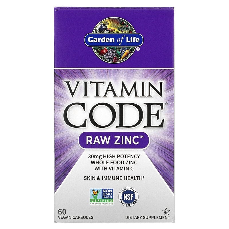 Garden of Life Vitamin Code RAW Zinc 60 vegánskych kapsúl