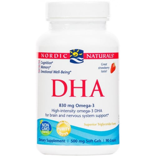 Nordic Naturals DHA 830 mg 90 kapsúl s jahodovou príchuťou
