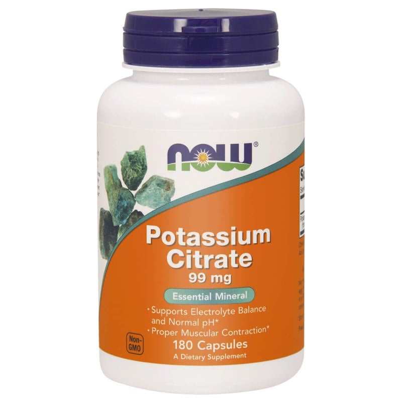 Now Foods Potassium Citrate (citrát draselný) 99 mg 180 kapsúl