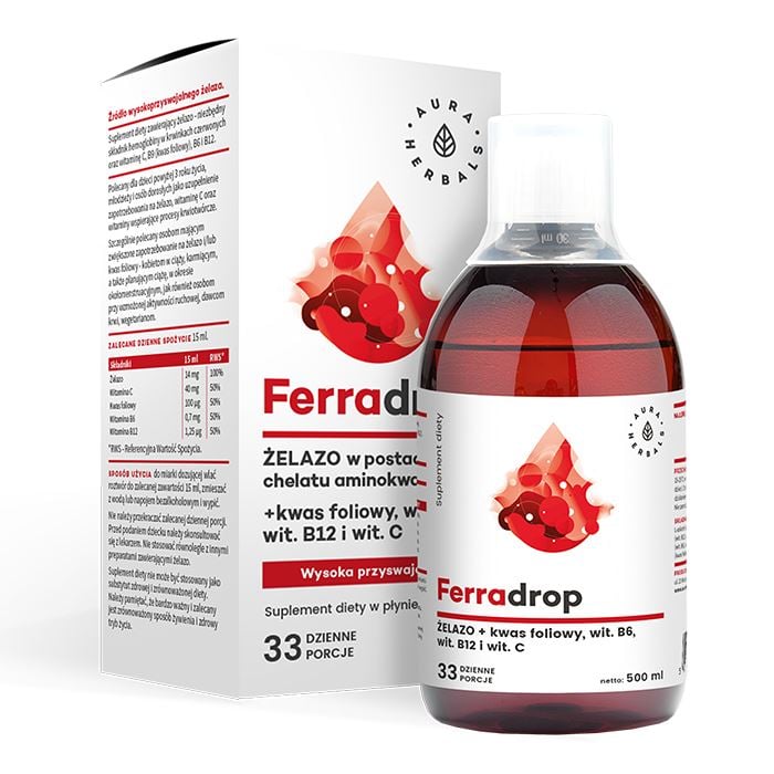 Aura Herbals Ferradrop (železo + kyselina listová) 500 ml