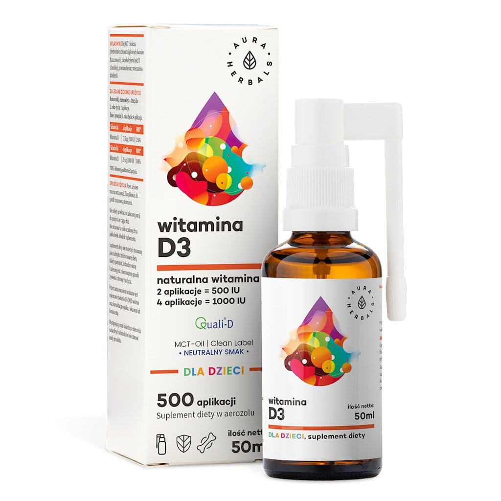 Aura Herbals Vitamín D3 pre deti MCT 50 ml v spreji