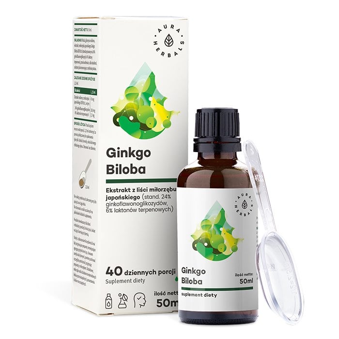 Aura Herbals Ginkgo Biloba – ginko dvojlaločné extrakt 50:1 50 ml v kvapkách