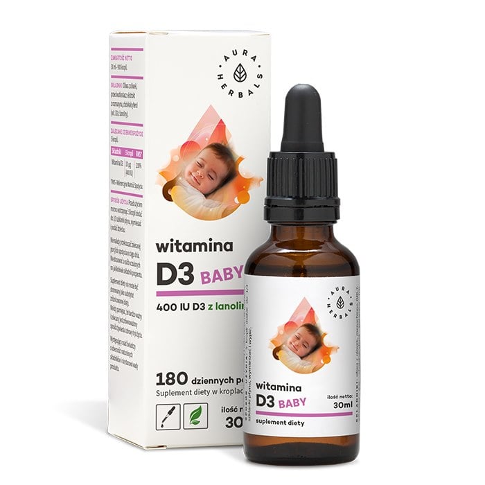 Aura Herbals Vitamín D3 Baby pre deti 400 IU 30 ml v kvapkách