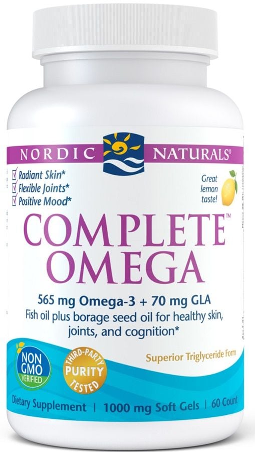 Nordic Naturals Complete Omega 3 565 mg + GLA 70 mg 60 kapsúl, citrónová príchuť