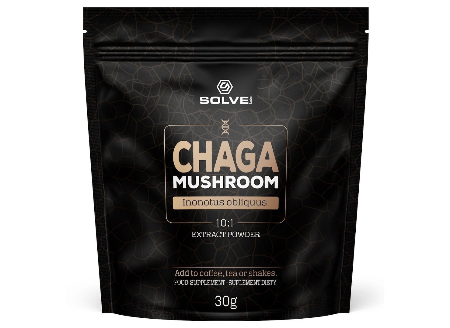 SolveLabs Chaga (rážovec šikmý) 10:1 Mushroom Powder 30 g