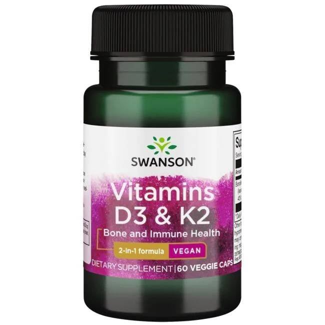 Swanson Vitamin D3 2000 IU & K2 75 µg 60 kapslí