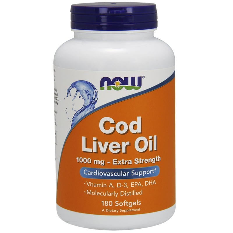 Now Foods Cod Liver Oil 1000 mg 180 kapslí