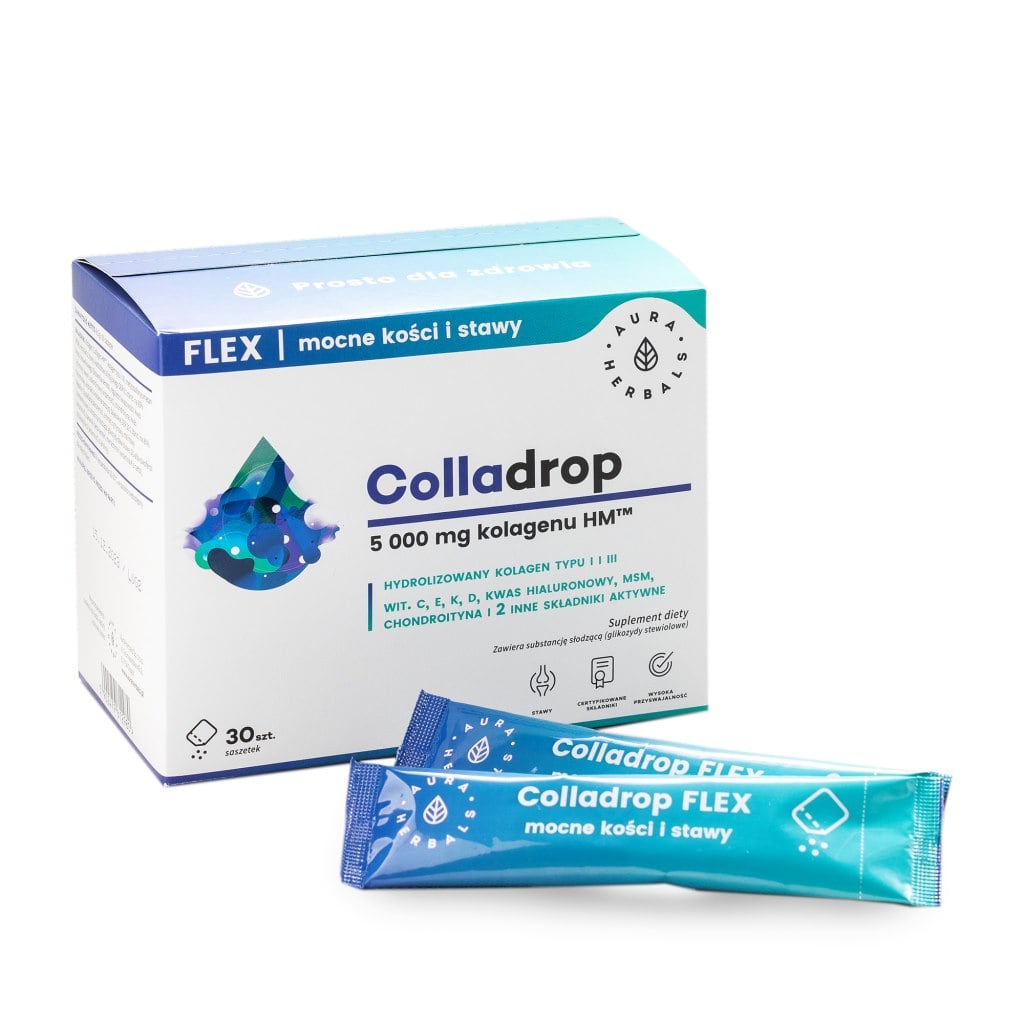 Aura Herbals Colladrop Flex morský kolagén 5000 mg 30 vreciek