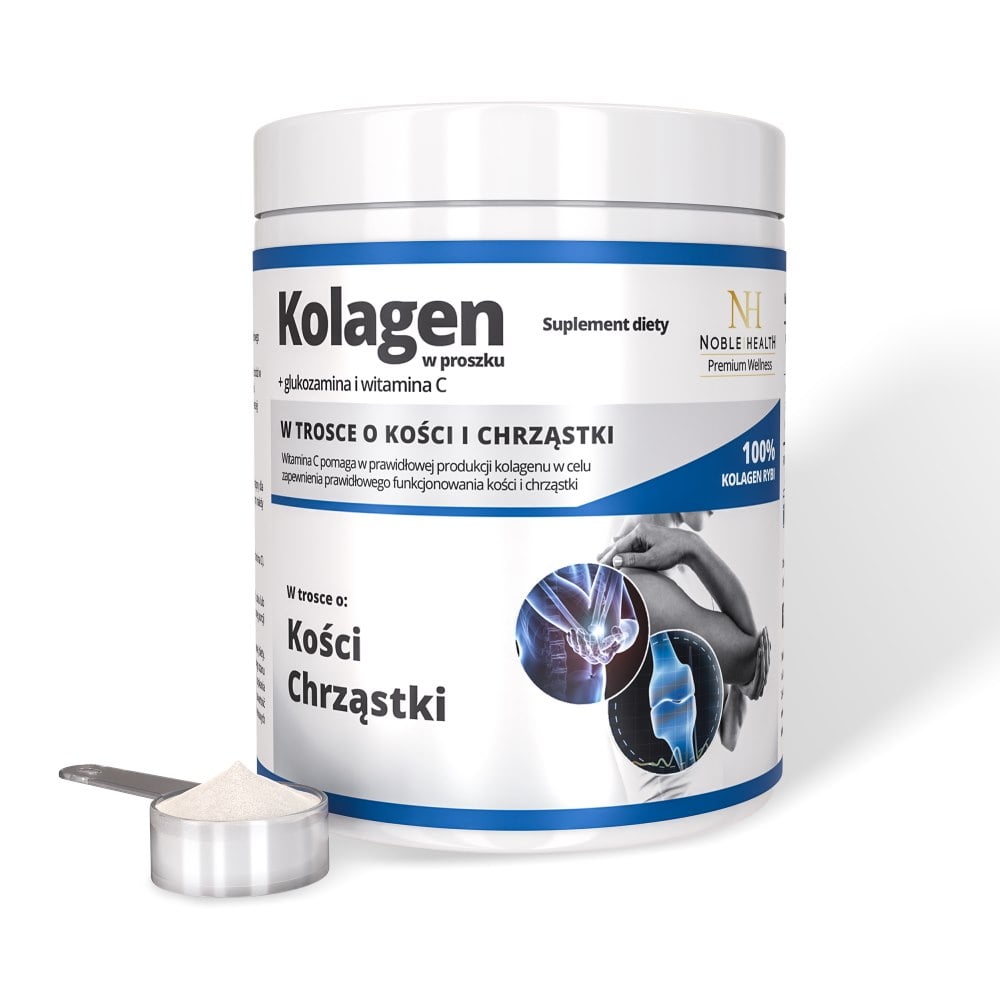 Noble Health Kolagén v prášku + glukozamín a vitamín C 100 g