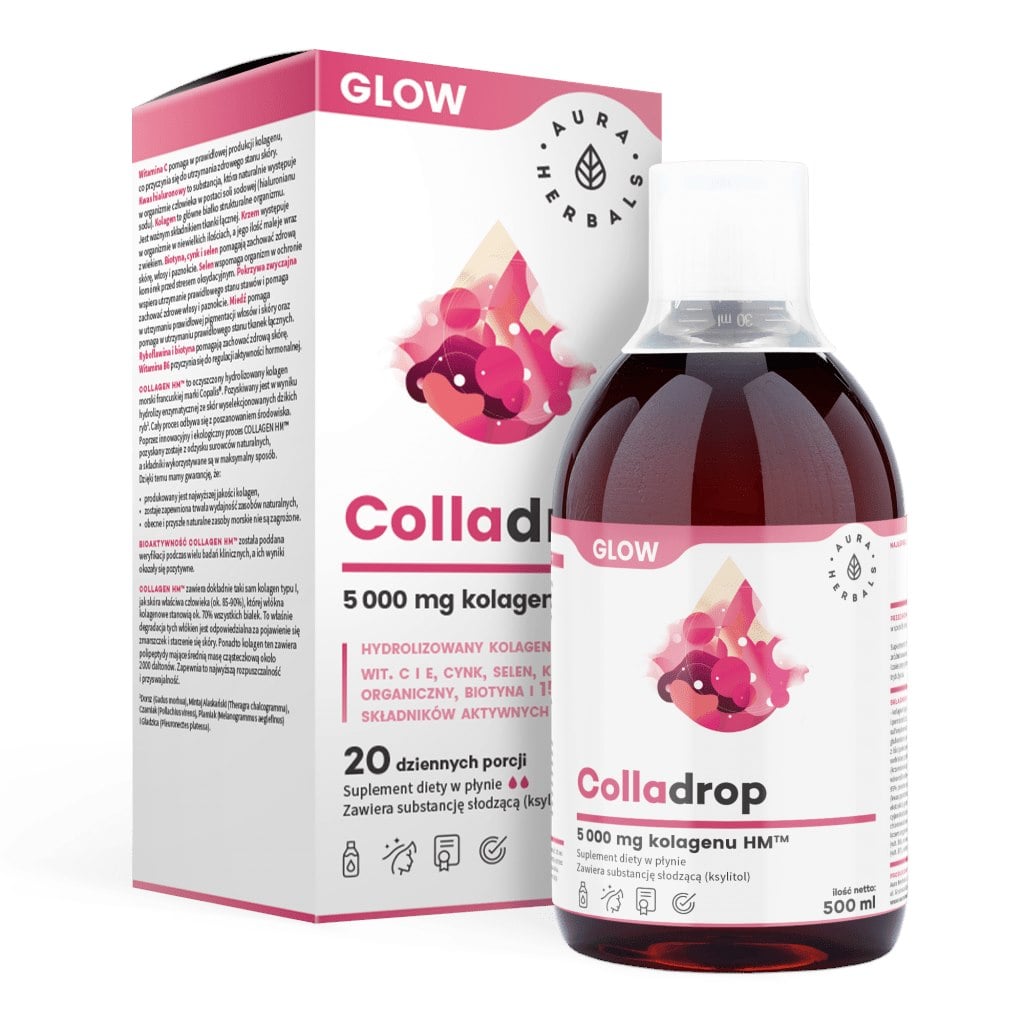 Aura Herbals Colladrop Glow mořský kolagen 5000 mg 500 ml