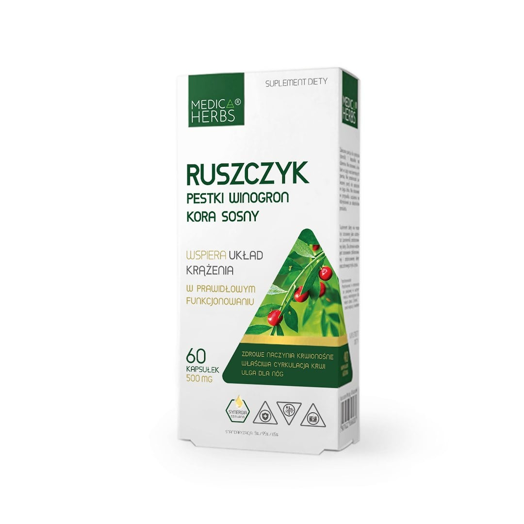 Medica Herbs Listnatec, hroznové jadierka, kôra borovice 60 kapsúl
