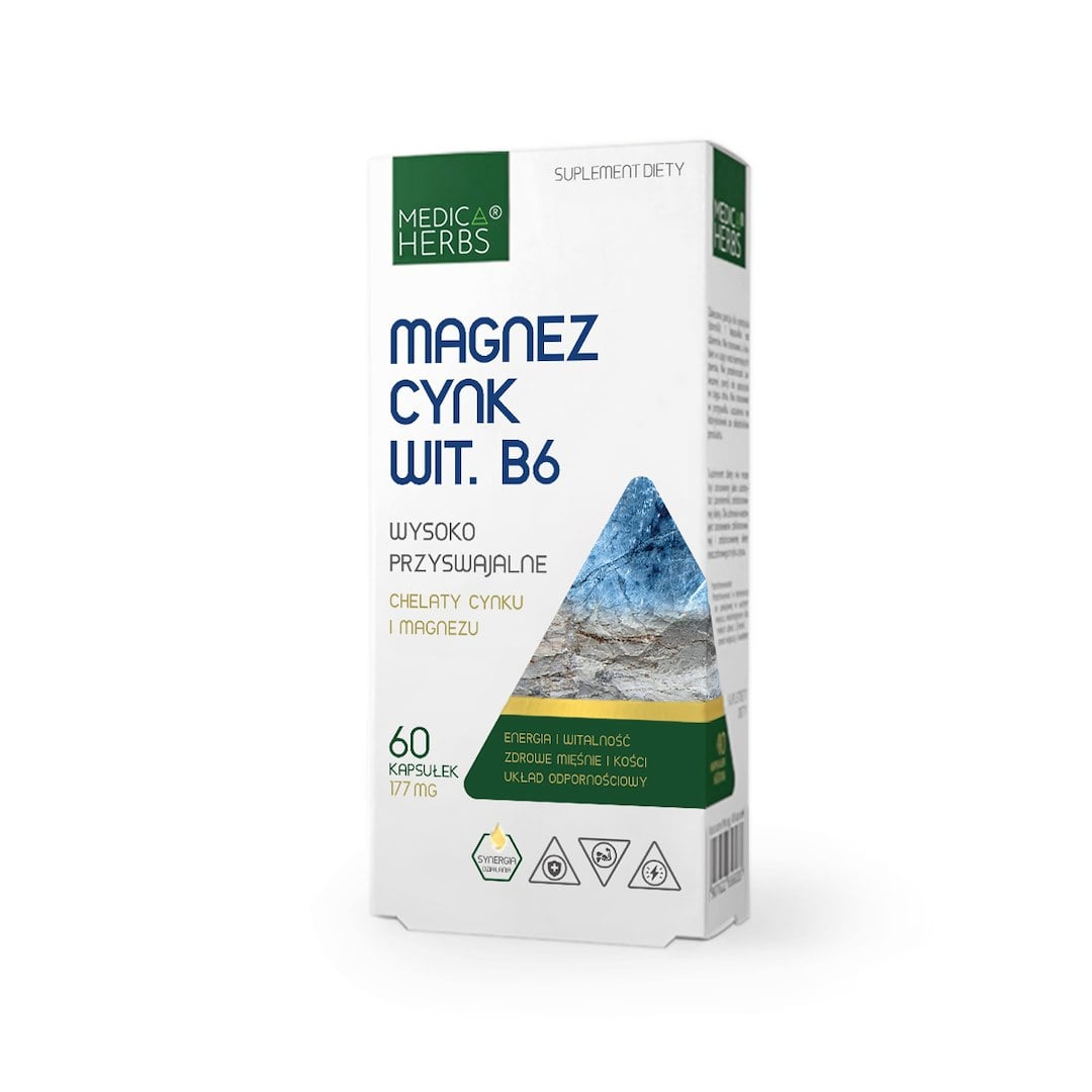 Medica Herbs Horčík, zinok s vitamínom B6 60 kapsúl