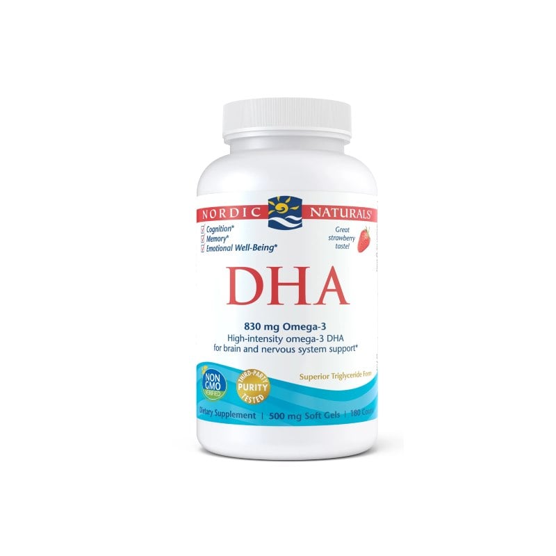 Nordic Naturals DHA 830 mg 180 kapsúl s jahodovou príchuťou