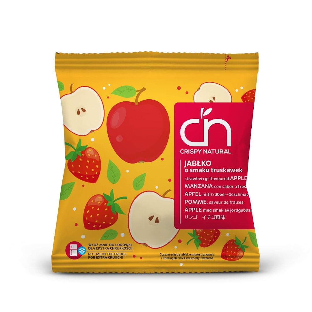 Crispy Natural Sušené jablko s jahodovou šťávou, plátky 18 g