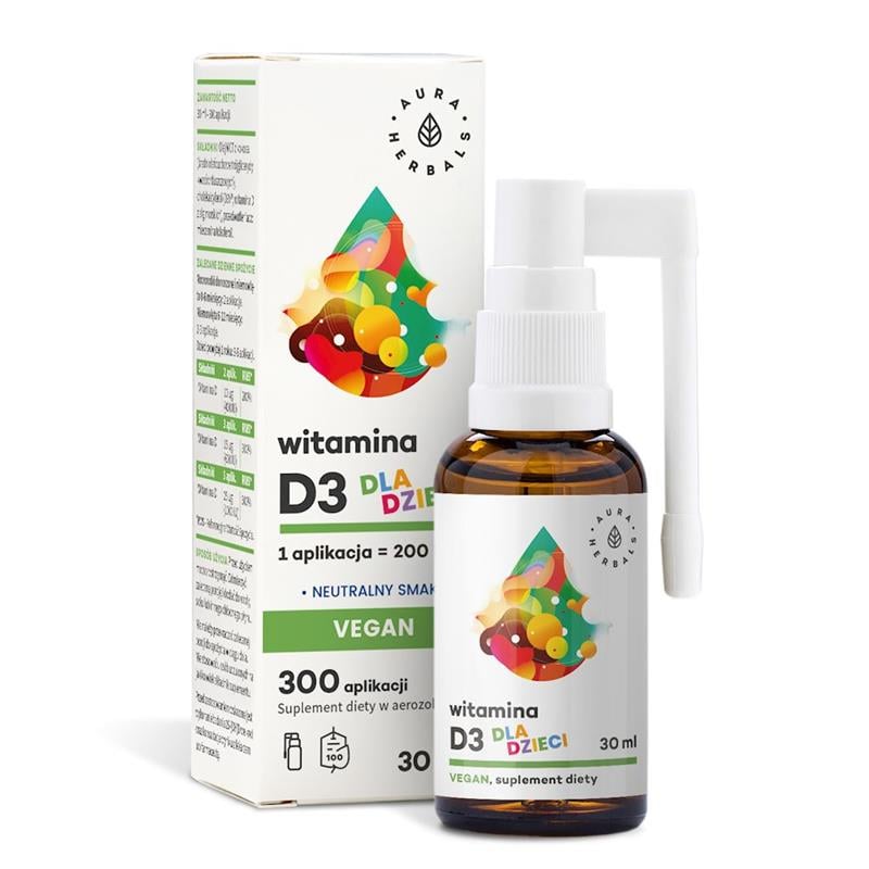 Aura Herbals Vitamín D3 Vegan pre deti 30 ml