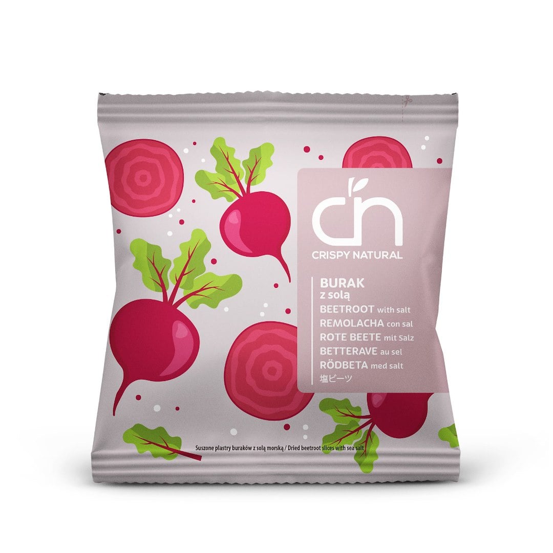 Crispy Natural Sušená červená repa s morskou soľou, plátky 18 g