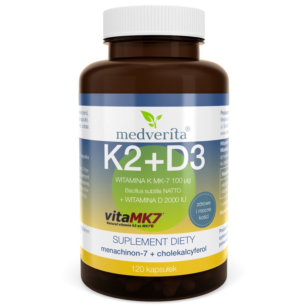 Medverita Vitamín K2 MK-7 100 µg + D3 2000 IU 120 kapsúl