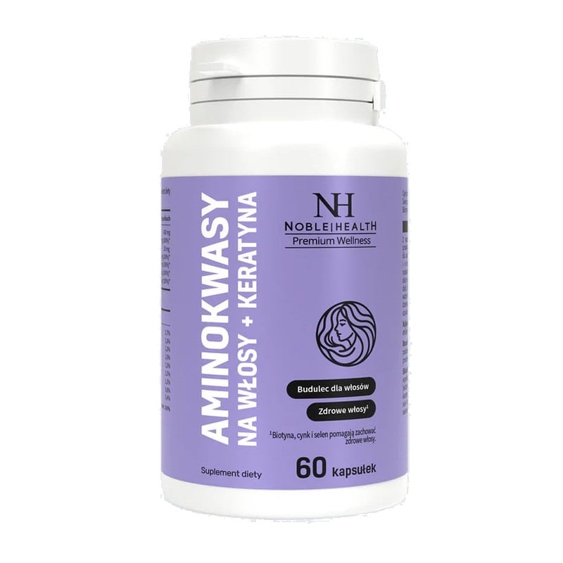 Noble Health Aminokyseliny na vlasy + keratín 60 kapsúl