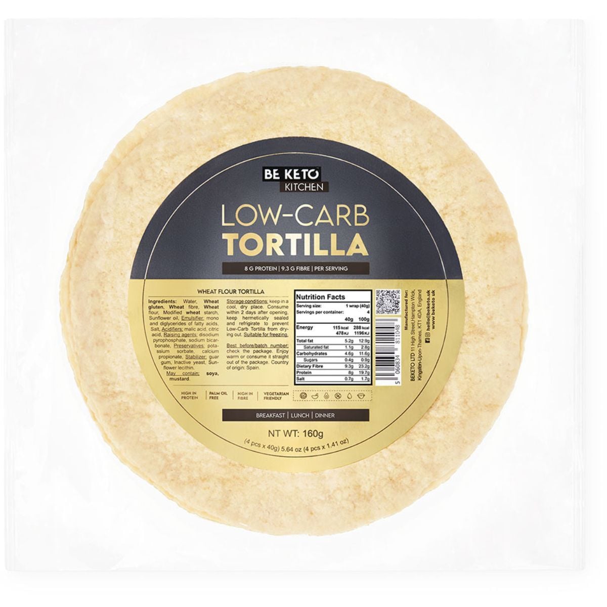 BeKeto Keto tortilla 4 × 40 g
