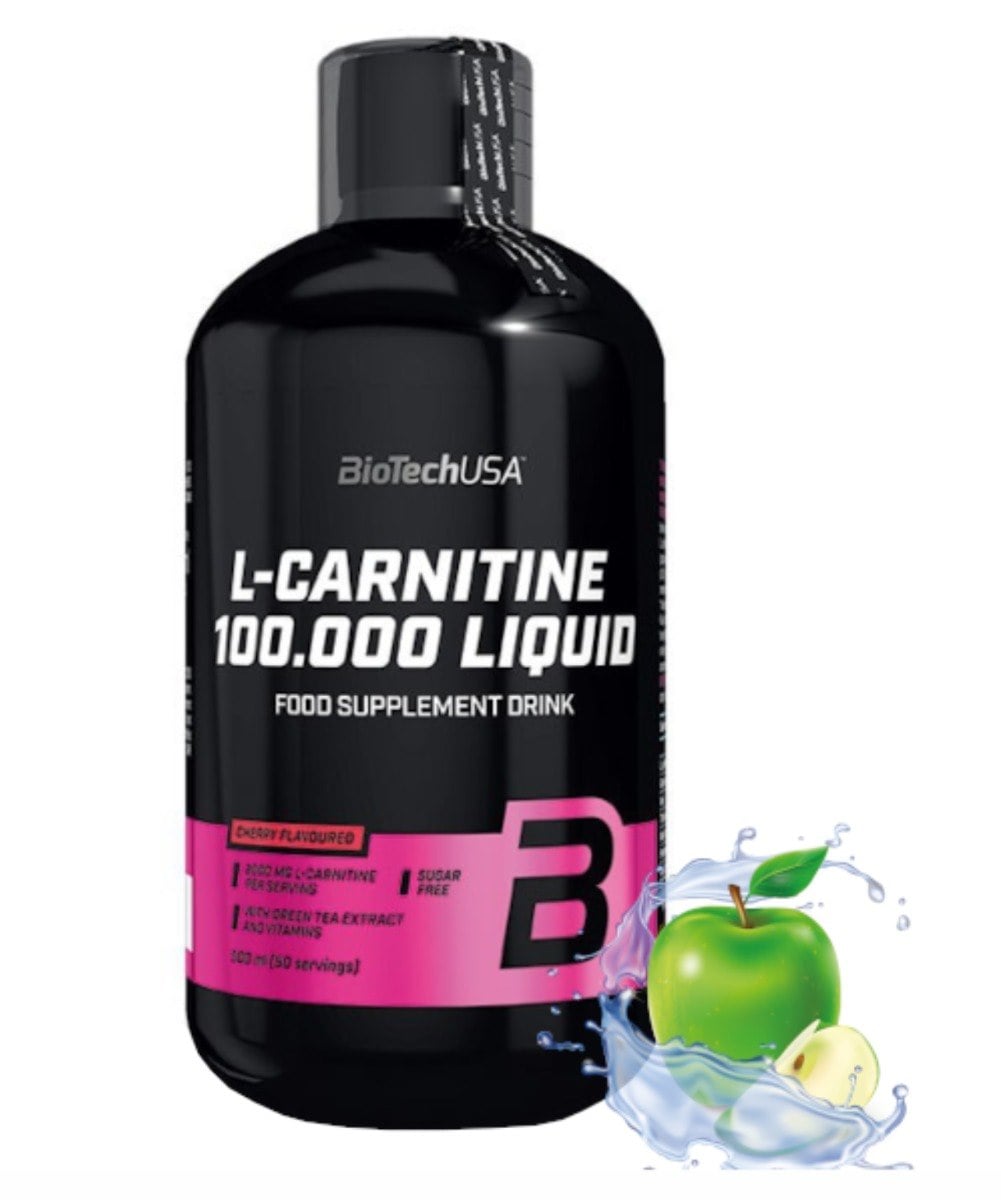 BioTech USA L-Carnitine 100.000 500 ml s jablečnou příchutí