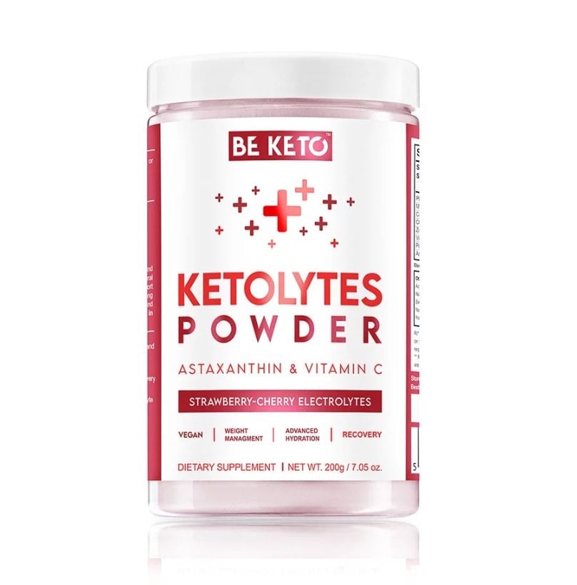 BeKeto Elektrolyty Ketolytes v prášku 200 g s príchuťou višňa a jahoda