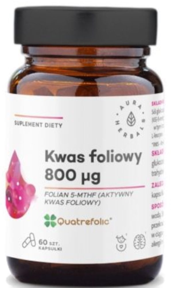 Aura Herbals Kyselina listová 800 µg Quatrefolic 60 kapsúl