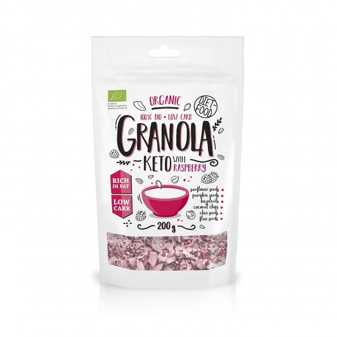 Diet Food Granola Keto s malinami Bio 200 g