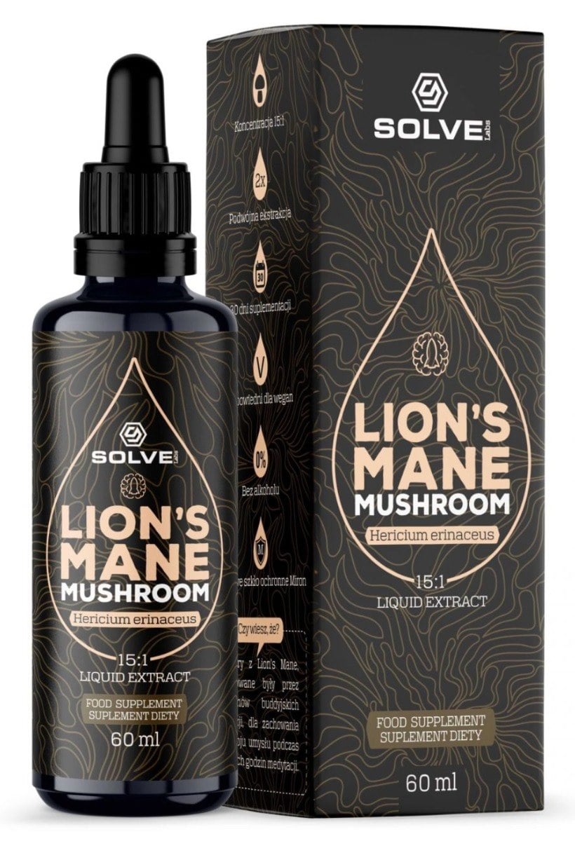 SolveLabs Korálovec ježovitý (Lion's mane) v kvapkách 60 ml
