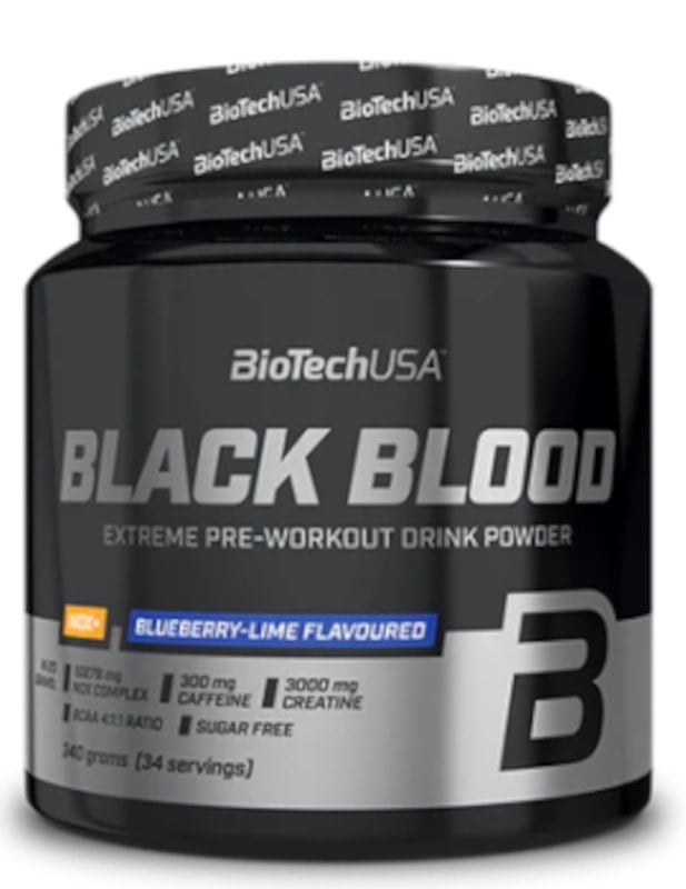 BioTech USA Black Blood NOX+ 340 g borůvka – limetka