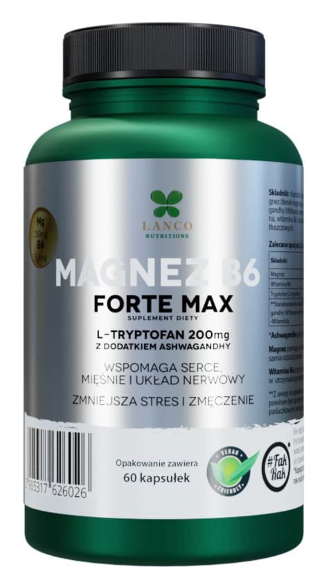 Lanco Nutritions Hořčík B6 Forte Max 250 mg 60 kapslí