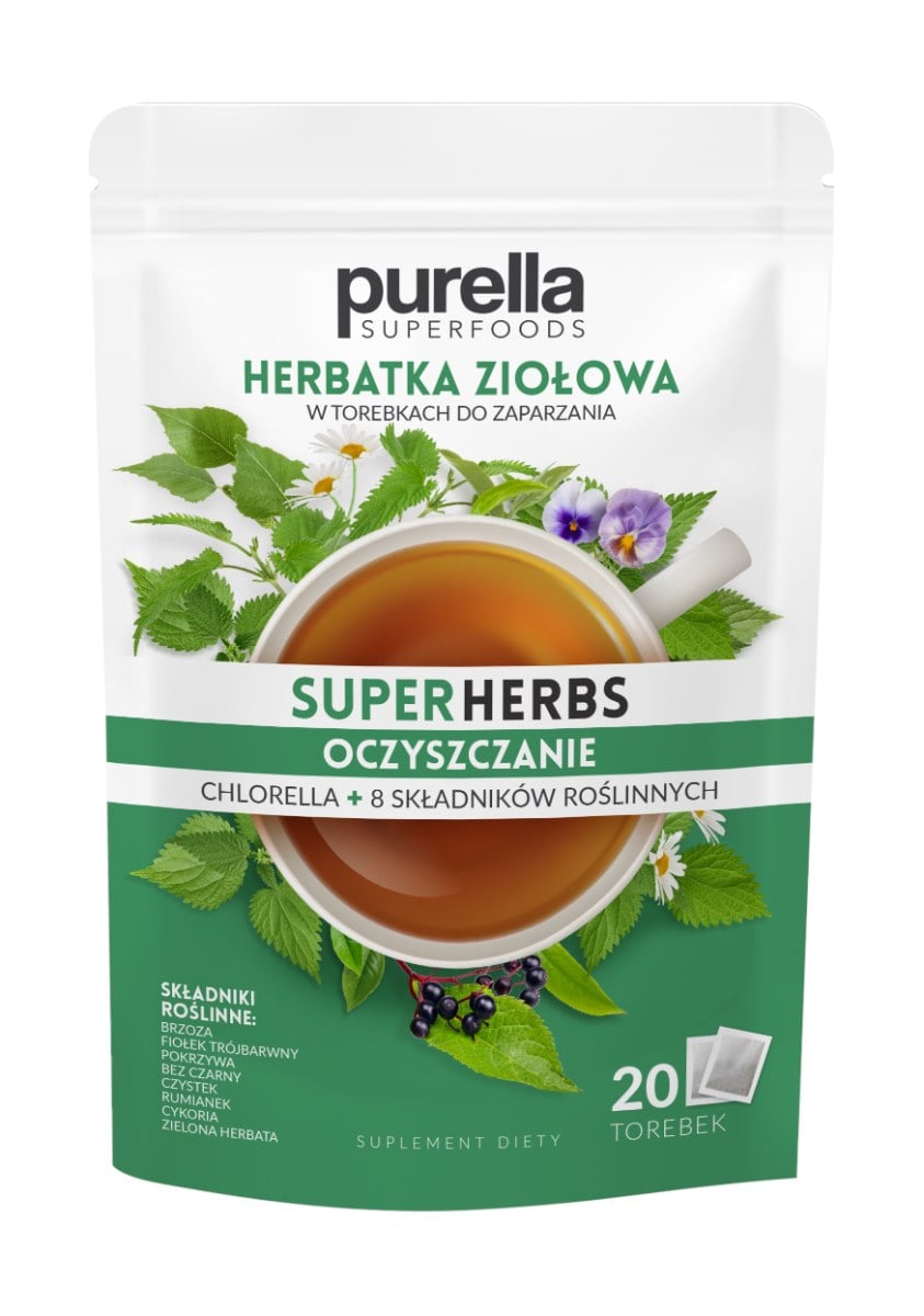 Purella SuperHerbs bylinný čaj Očista 20 x 1,75 g