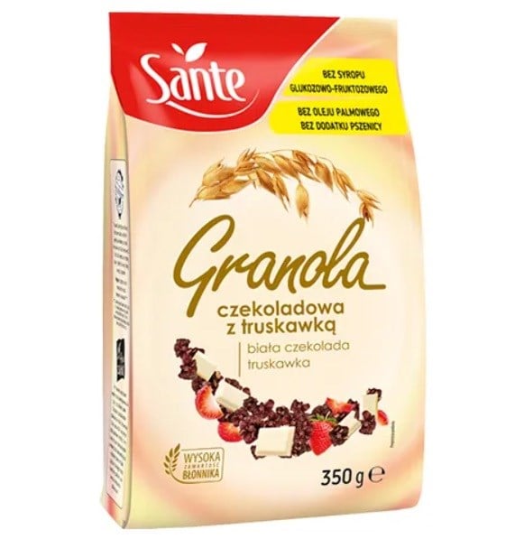 Sante Granola s bielou čokoládou a jahodami 350 g