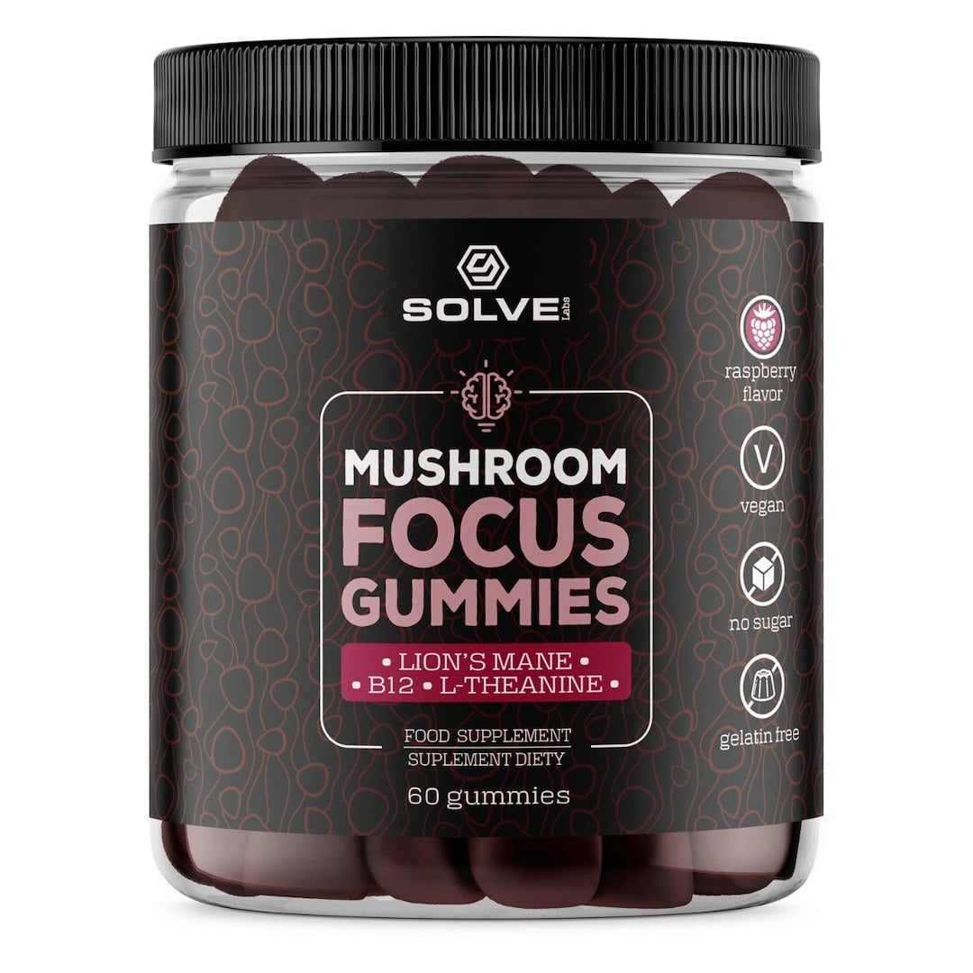 SolveLabs Mushroom Focus Gummies 60 želé