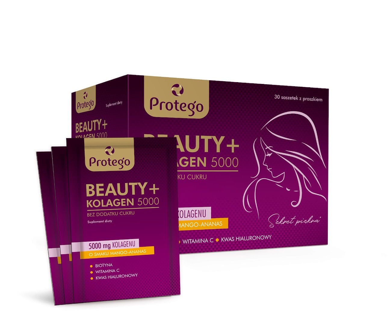Protego Beauty+ Kolagén s príchuťou mango-ananás 30 vreciek